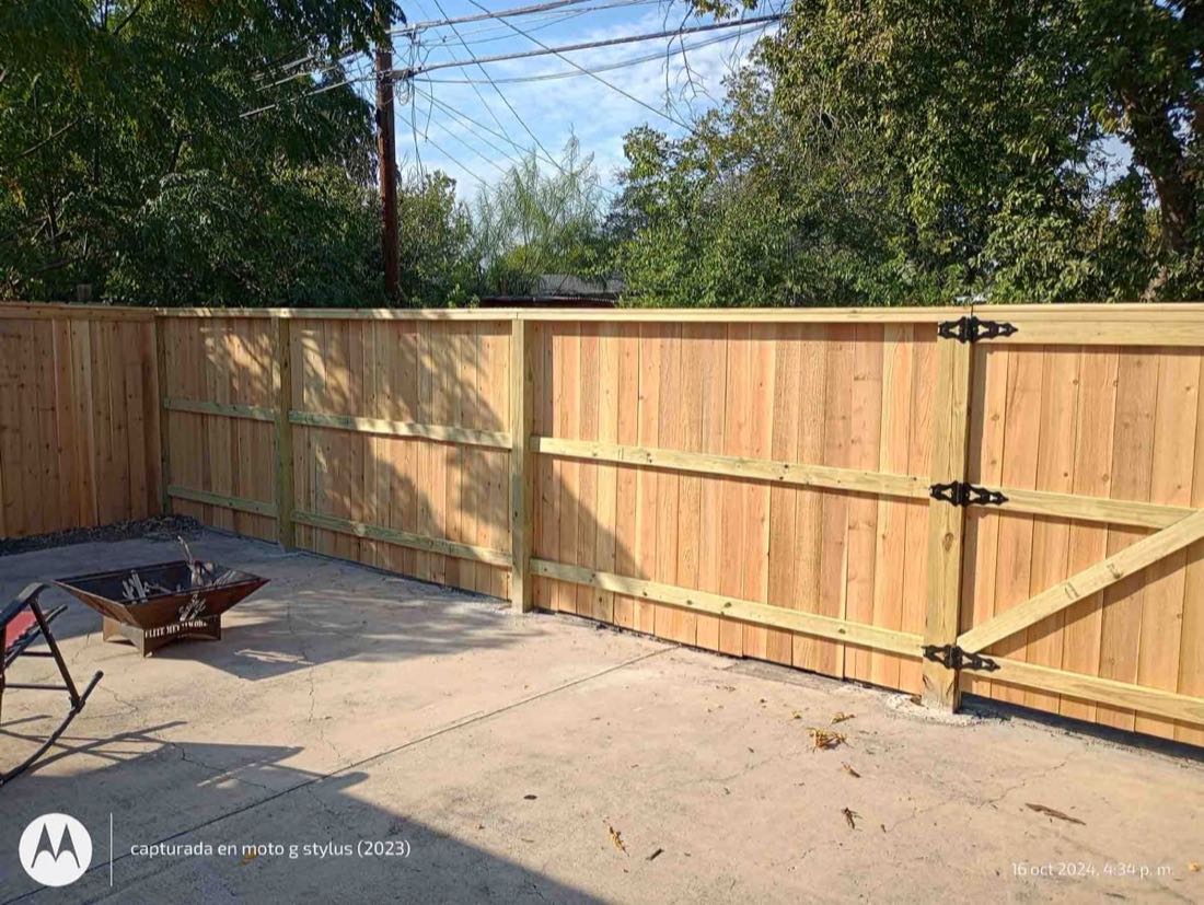 Wooden fence in outdoor area